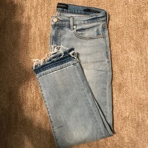 Banana Republic Light Wash Fringe Girlfriend Jeans